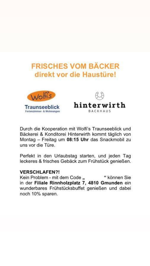 Wolfis Traunseeblick - Mit Kostenlosem Parkplatz Direkt An Der Unterkunft Gmunden Exterior photo